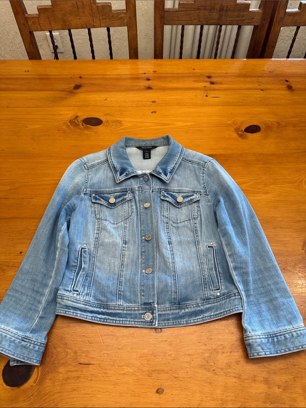 White House Black Market Light Wash Jean Jacket - Picture 4 of 12